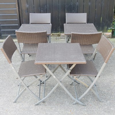 Lot 337 - A rattan folding garden bistro set