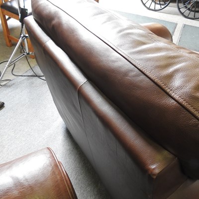 Lot 328 - A modern brown leather three piece suite,...