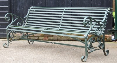 Lot 479 - A large hand forged green painted cast iron...