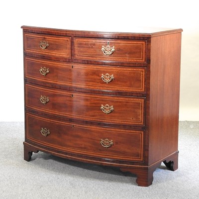 Lot 640 - A Regency mahogany bow front chest