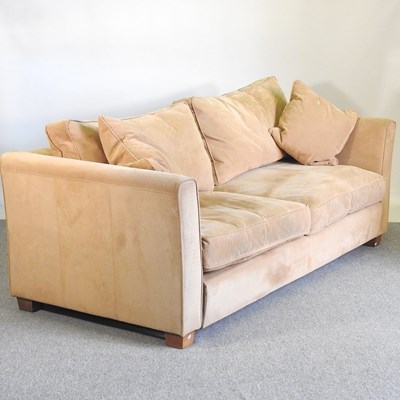 Lot 68 - A Collins & Hayes beige suede upholstered sofa,...