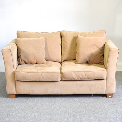 Lot 219 - A Collins & Hayes beige suede upholstered sofa,...