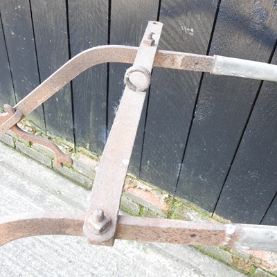 Lot 339 - A 19th century iron hand plough, 300cm long