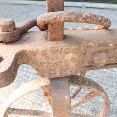 Lot 339 - A 19th century iron hand plough, 300cm long