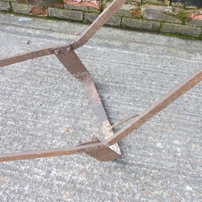 Lot 339 - A 19th century iron hand plough, 300cm long