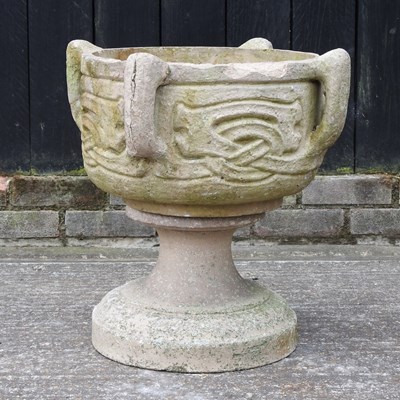 Lot 345 - A Celtic style reconstituted stone planter