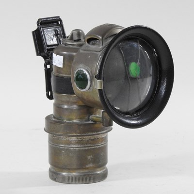 Lot 74 - An early 20th century Miller patent cycle lamp,...