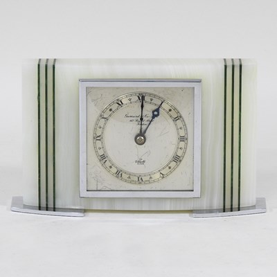 Lot 282 - An Art Deco Elliott marble cased mantel clock,...