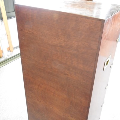 Lot 39 - A military style brass bound narrow chest of...