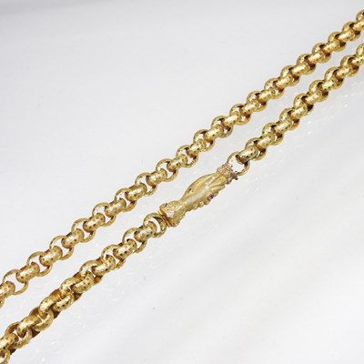 Lot 24 - A Georgian design heavy link long neckchain,...