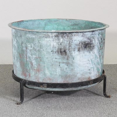 Lot 287 - A large copper, of circular shape, on an iron...