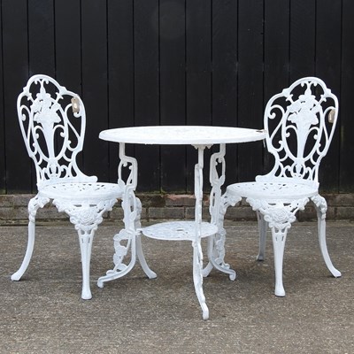 Lot 354 - A white painted aluminium circular garden table