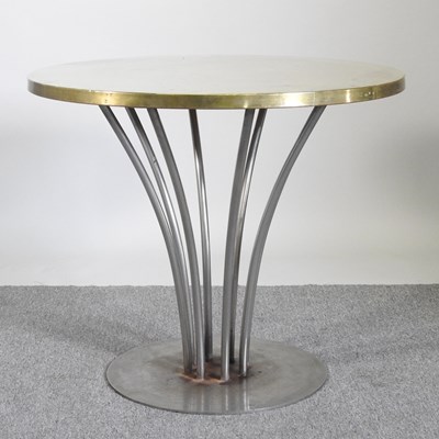 Lot 256 - A metal Miami style cafe table, on a splayed base