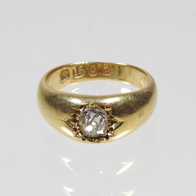 Lot 205 - An 18 carat gold old cut solitaire diamond...