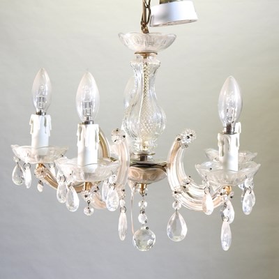 Lot 178 - A cut glass chandelier