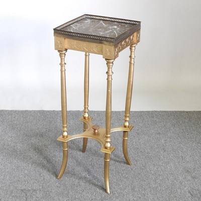 Lot 236 - A 19th century and later marble top gilt...