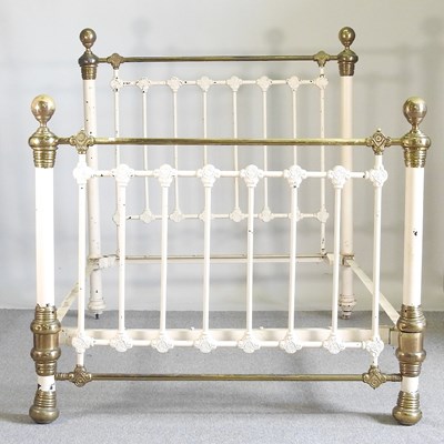 Lot 178 - A Victorian brass and iron bedstead