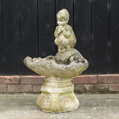 Lot 357 - A reconstituted stone bird bath