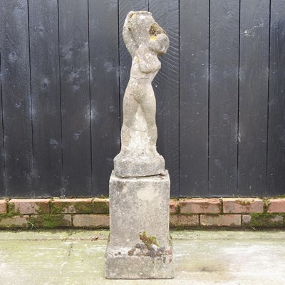 Lot 246 - A cast stone garden statute of a figure,...