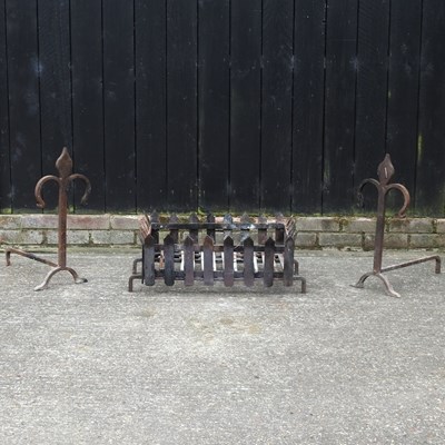 Lot 360 - A wrought iron fire grate