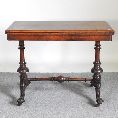 Lot 602 - A Victorian burr walnut and inlaid folding...