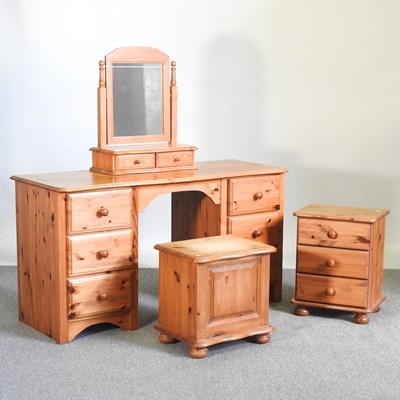 Lot 258 - A pine dressing table, together with dressing...