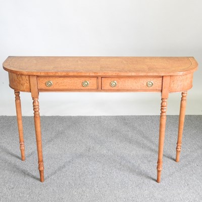 Lot 148 - A bespoke made birch side table, containing...