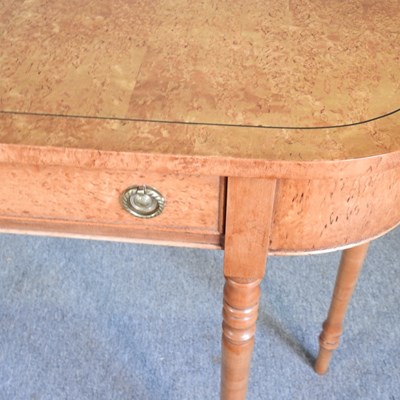 Lot 148 - A bespoke made birch side table, containing...