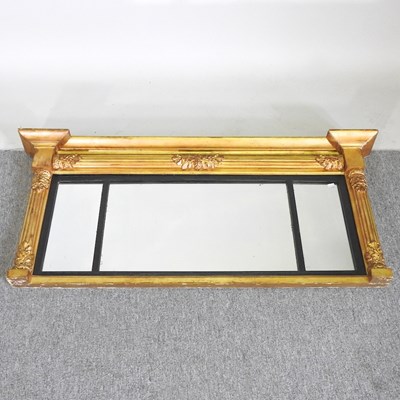 Lot 172 - A Regency and later gilt framed triple over...