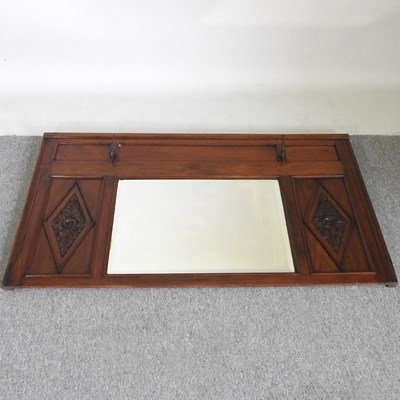 Lot 580 - An Edwardian walnut framed mirror, with two...