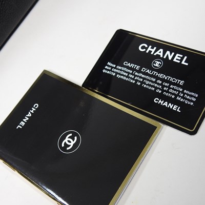 Lot 120 - A Chanel Kelly style handbag, in black caviar...