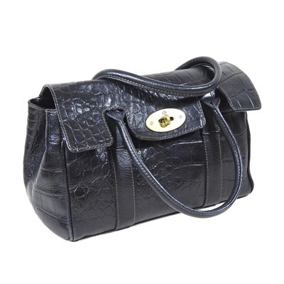 Lot 155 - A Mulberry Bayswater handbag, in black leather...