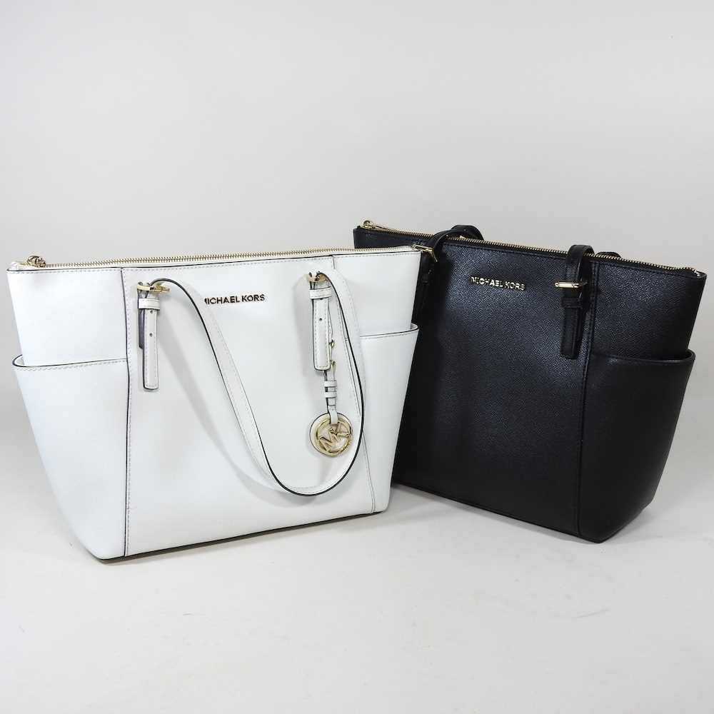 Michael Kors White Leather Tote Bag