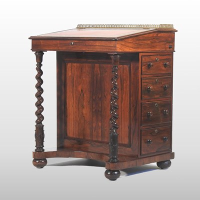 Lot 485 - A Victorian rosewood davenport