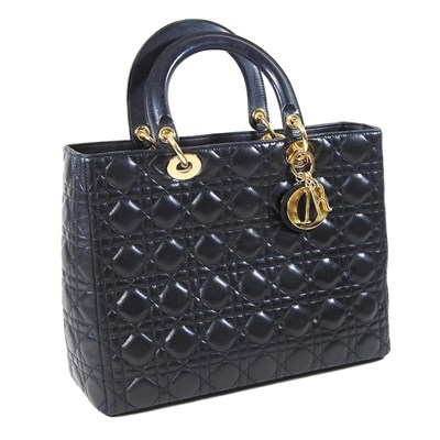 Lot 156 - A Christian Dior large Lady Dior bag, in black...