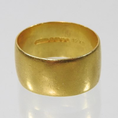 Lot 2 - A 22 carat gold wedding band, 12g, size V