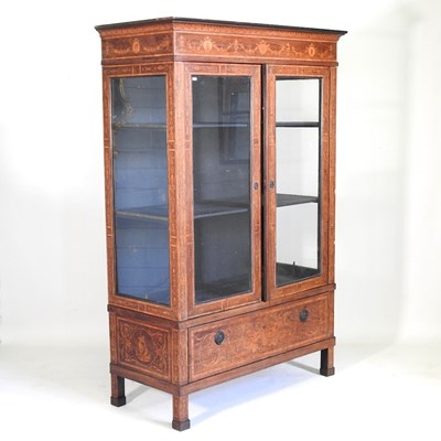 Lot 119 - A 19th century Dutch marquetry vitrine,...