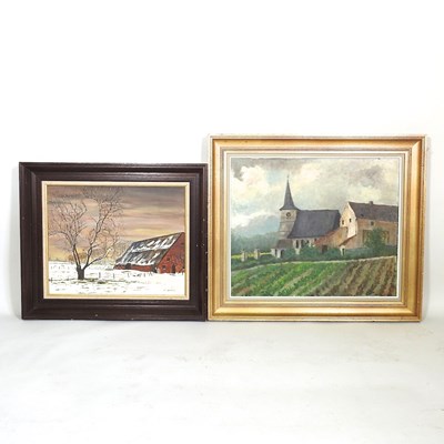 Lot 357 - W Cornelis, 20th century, winter landscape,...