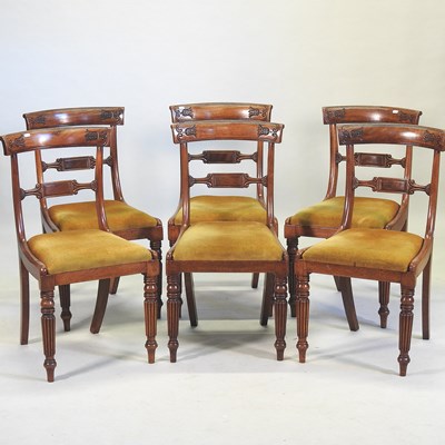 Lot 489 - A set of six Regency dining chairs