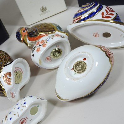 Lot 343 - A Royal Crown Derby Kingfisher paperweight,...