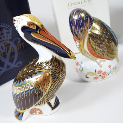 Lot 343 - A Royal Crown Derby Kingfisher paperweight,...