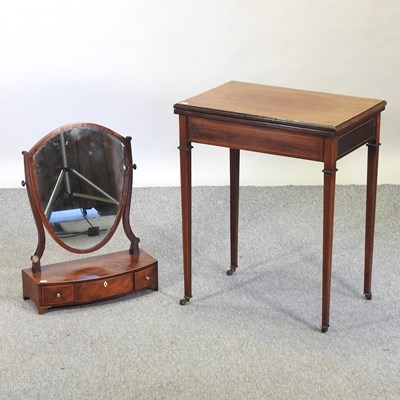 Lot 675 - An Edwardian satinwood folding card table