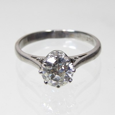 Lot 30 - An 18 carat white gold solitaire diamond ring,...