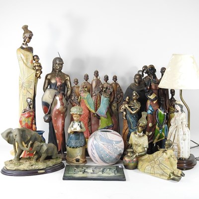 Lot 116 - A collection of African figural carvings,...