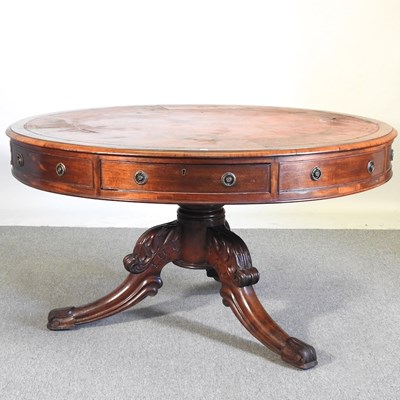 Lot 265 - A 19th century mahogany library drum table,...
