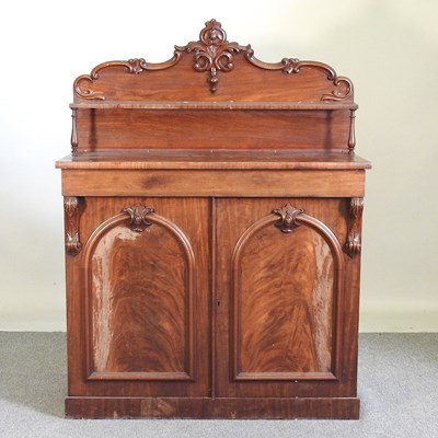 Lot 153 - A Victorian mahogany chiffonier, with a shaped...