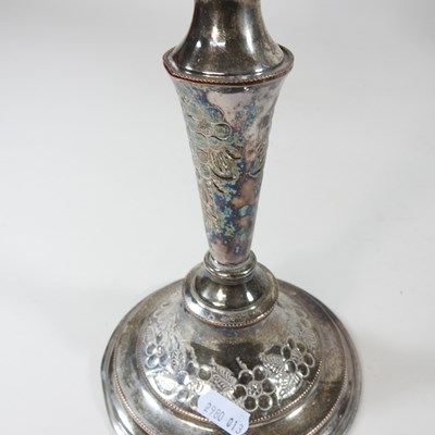 Lot 167 - A pair of silver plated four branch table...