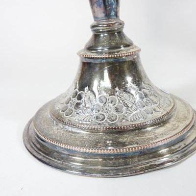 Lot 167 - A pair of silver plated four branch table...