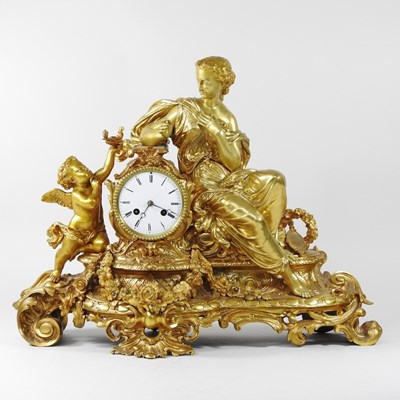 Lot 212 - A large 19th century French ormolu figural...