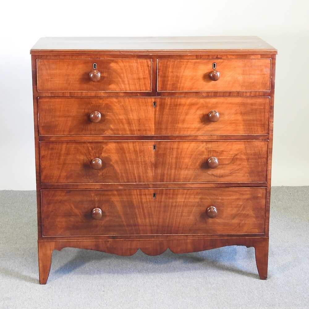 Lot 122 - A 19th century mahogany chest of drawers, on...